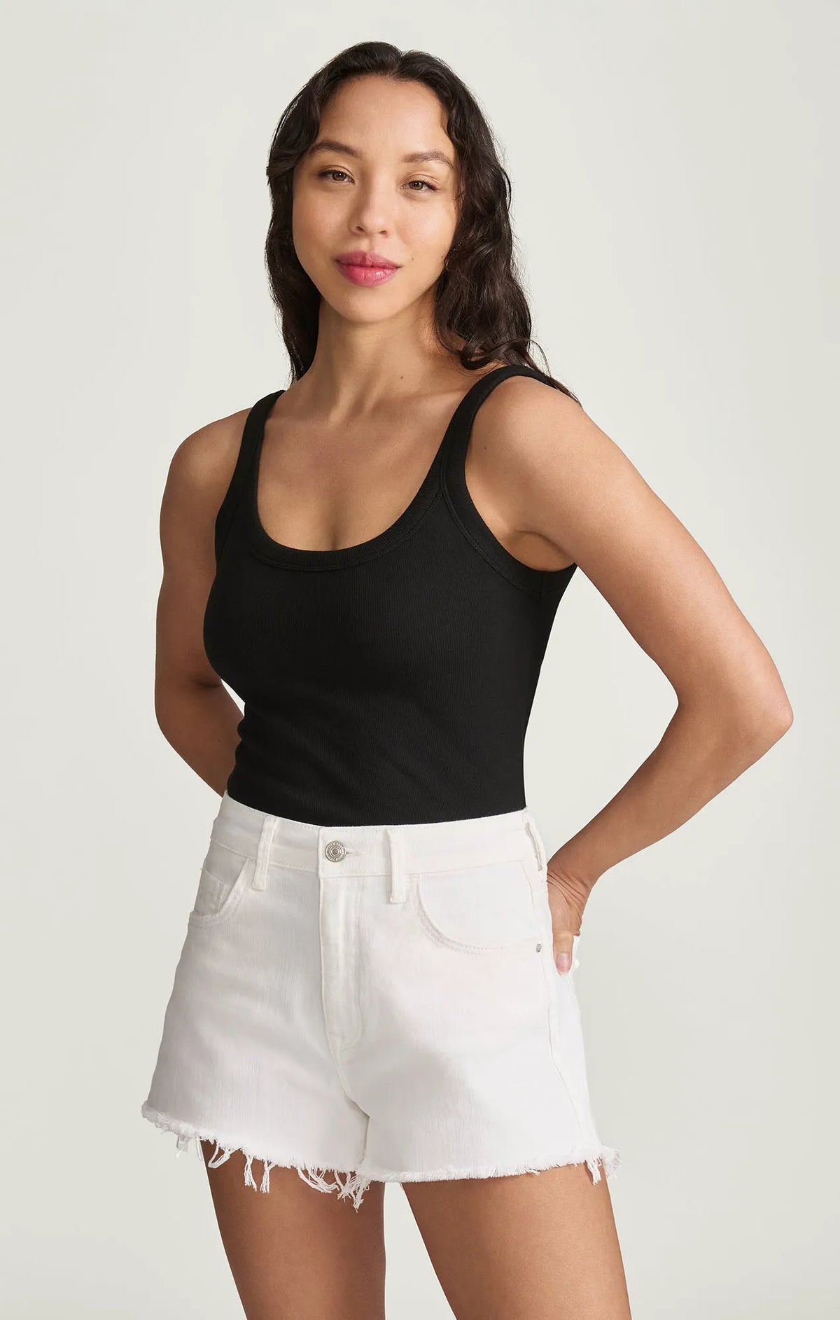 WHITE RIPPED STRETCH