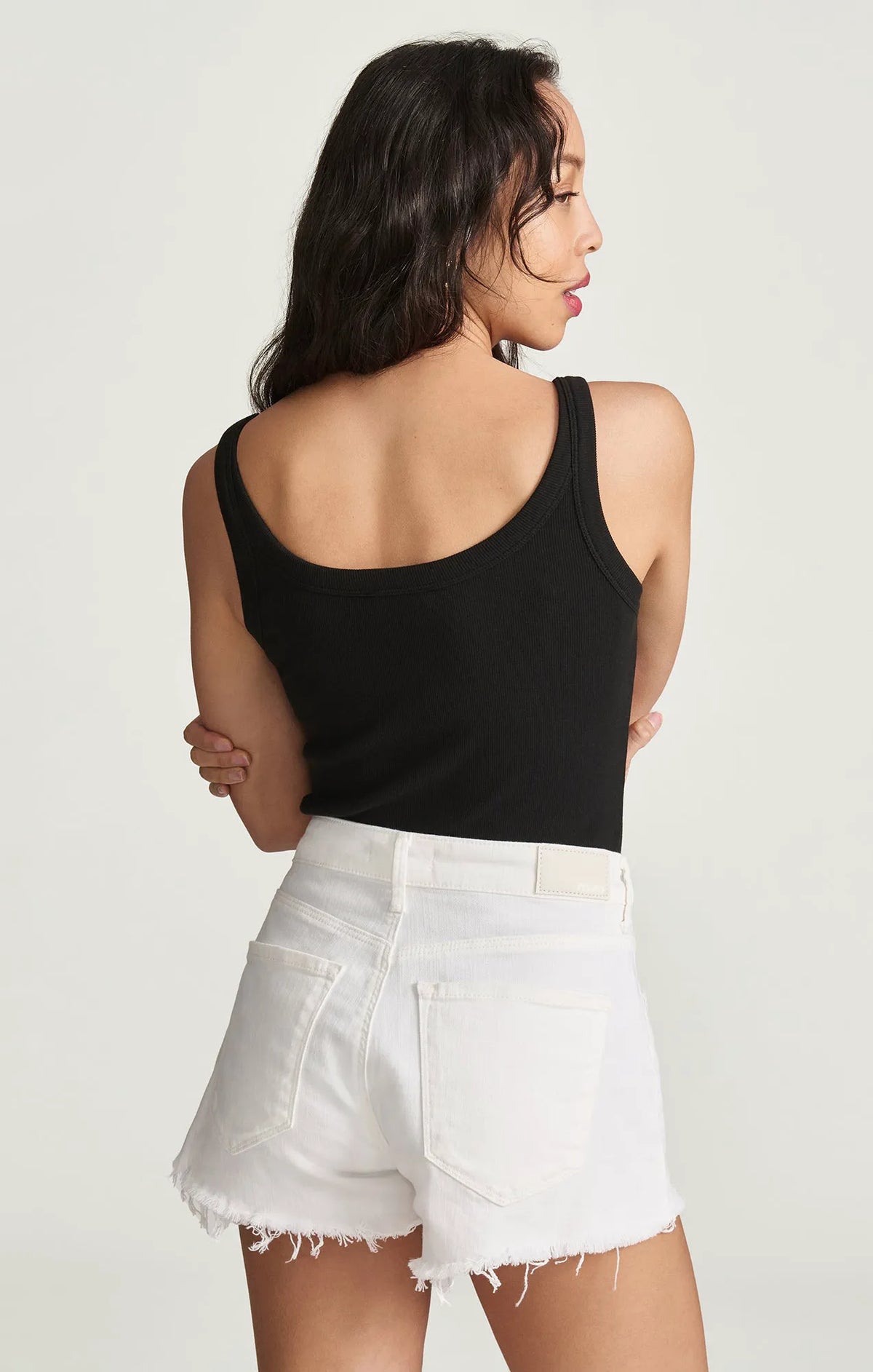 WHITE RIPPED STRETCH