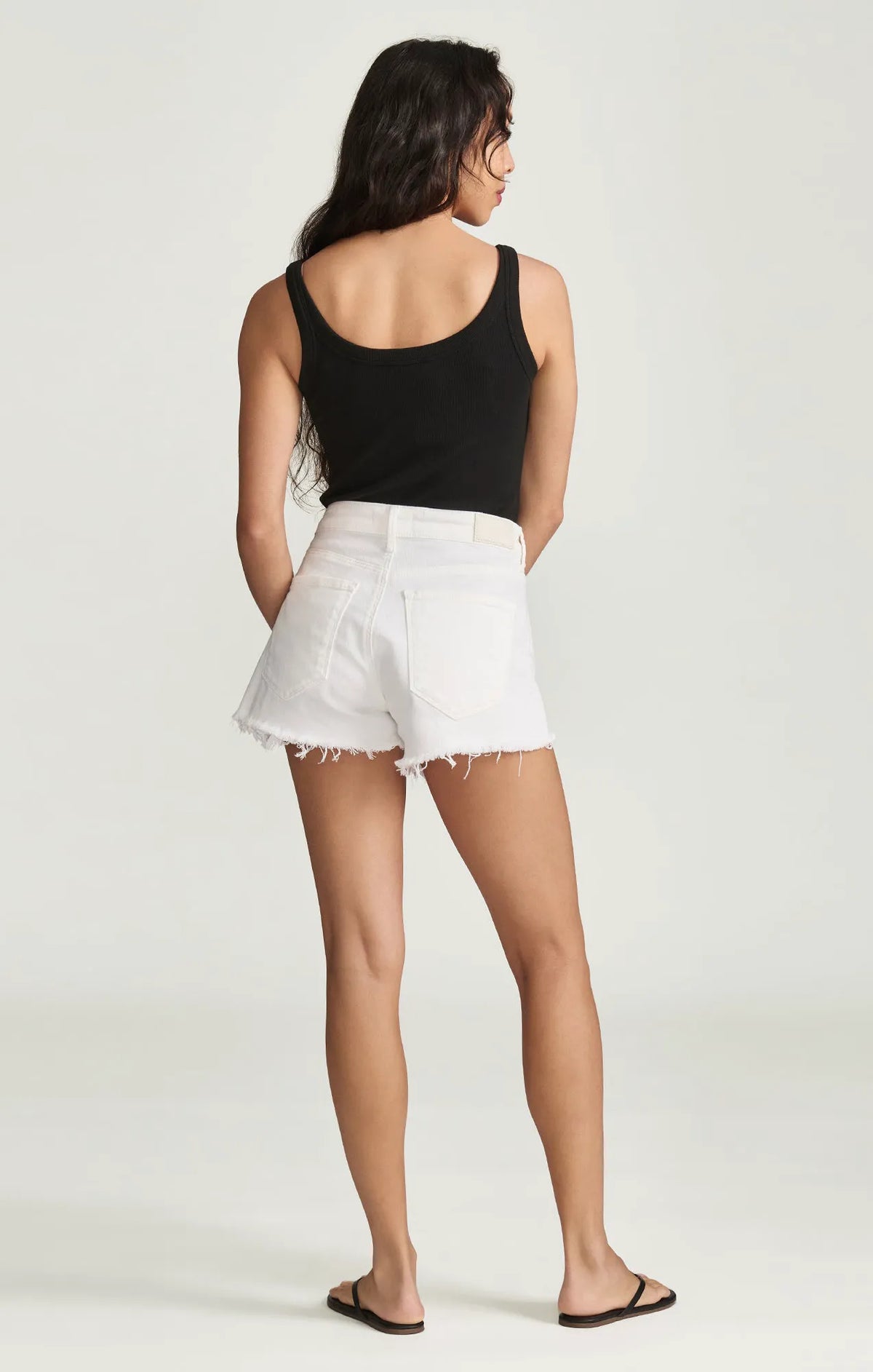 WHITE RIPPED STRETCH